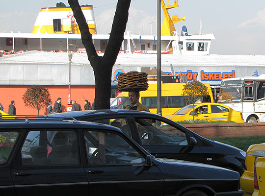 simitci seller, Erminönü ferry port, Istanbul