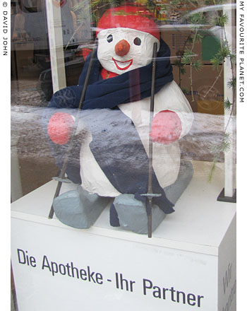 A snowman on skis in Berlin by David John at The Cheshire Cat Blog