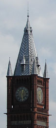 The clock tower of the University of Liverpool designed by Alfred Waterhouse in 1889, Brownlow Hill, Liverpool at The Cheshire Cat Blog