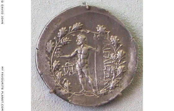 Stephanophore tetradrachm from Aigai, Anatolia, after 190 BC at The Cheshire Cat Blog