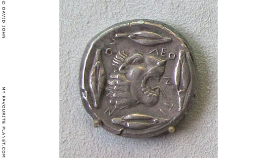 Silver tetradrachm from Leontinoi, Sicily, around 475 BC at The Cheshire Cat Blog