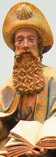 Statue of Apostle James tthe Elder (Jacobus), Spain or southern France 15th century AD, at The Cheshire Cat Blog