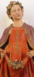 Terracotta statue of Saint Dorothy by Andrea della Robbia, Florence, circa 1550 at The Cheshire Cat Blog