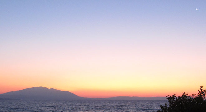 Sunrise over Mount Pangaeio, Macedonia, Greece at The Cheshire Cat Blog