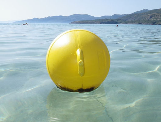 Buoy in Stoupa, near Kalamata, Peloponnese, Greece at The Cheshire Cat Blog