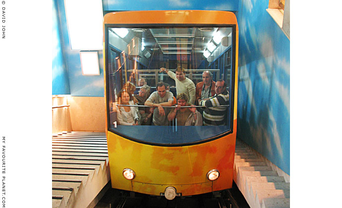 The Telerifik funicular train up to Mount Lycabettus, Athens at The Cheshire Cat Blog