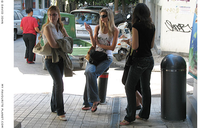 Street-corner posers in Athens at The Cheshire Cat Blog