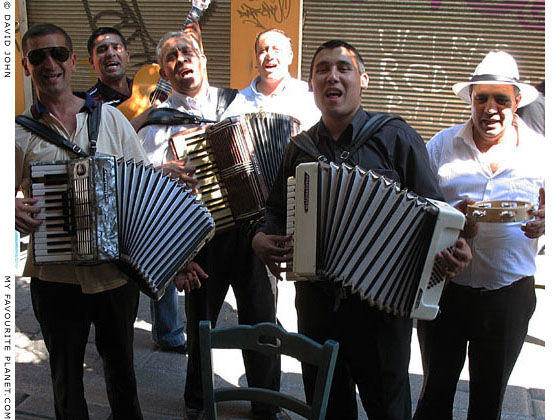 Street musicians in Monastiraki, Athens, Greece at The Cheshire Cat Blog