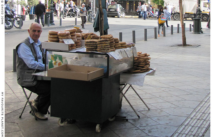 Pastry vendor, Athinas Street, central Athens at The Cheshire Cat Blog