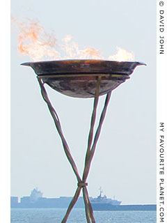 The Olympic flame in Thesaloniki, Macedonia at The Cheshire Cat Blog