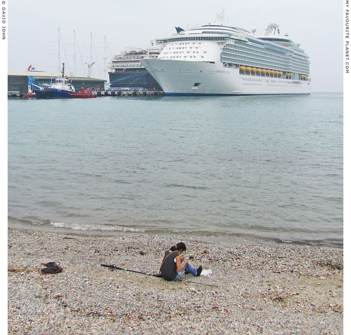 Giant cruise ships moored in Kusadasi, Turkey at The Cheshire Cat Blog