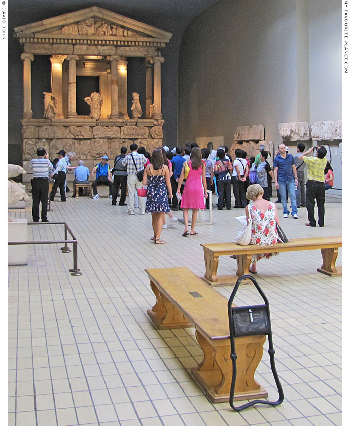 Visitors to the British Museum crowd around the Lycian Nereid Monument at The Cheshire Cat Blog