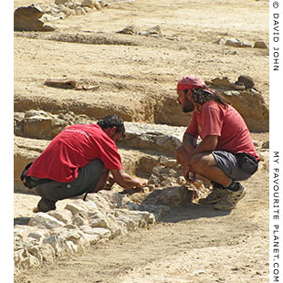 Greek archaeologists working at the site of Aristotle's Lyceum, Athens