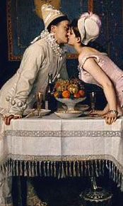 Le Baiser by August Toulmouche at the Mysterious Edwin Drood's Column
