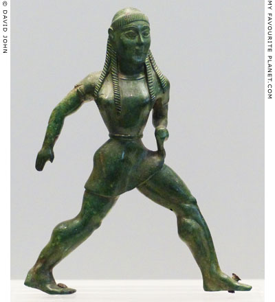 Bronze figurine of a Spartan female athlete at the Mysterious Edwin Drood's Column