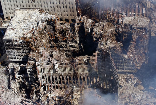 Ground Zero, New York City, New York City, 17th September 2001 at the Mysterious Edwin Drood's Column