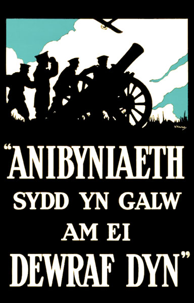 First World War recruitment poster in Welsh at the Mysterious Edwin Drood's Column