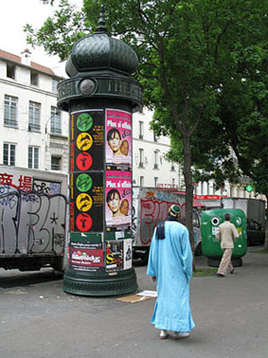 An advertising column in Belleville, Paris at My Favourite Planet
