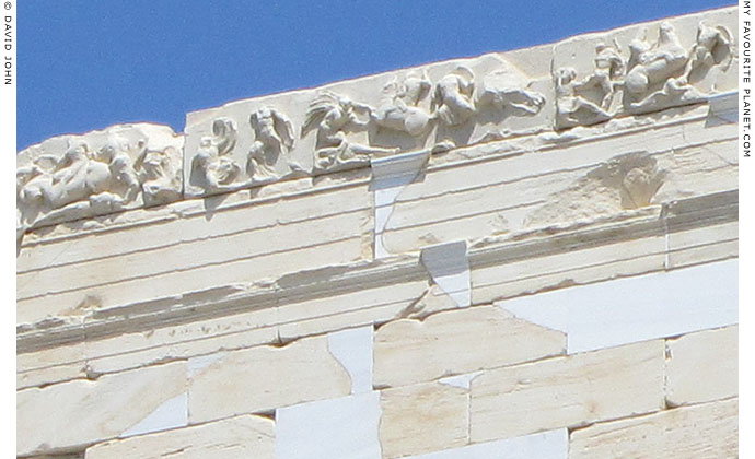 Copy of part of the south frieze of the Temple of Athena Nike, Acropolis, Athens, Greece at My Favourite Planet