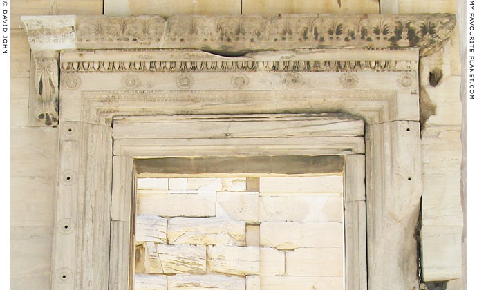 The top of the doorway on the north side of the Erechtheion, Athens, Greece at My Favourite Planet