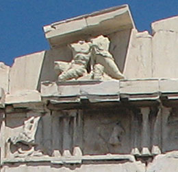 Entablature and pediment of the west side of the Parthenon, Athens, Greece at My Favourite Planet