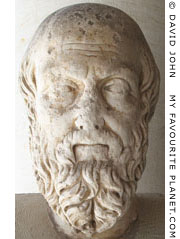 Marble head of Herodotus in the Agora Museum, Athens, Greece at My Favourite Planet