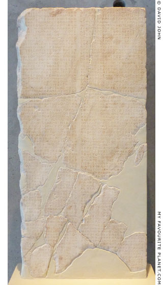 A marble stele inscribed with the building accounts of the Erechtheion at My Favourite Planet