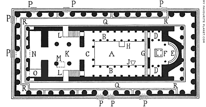 Plan of the church in Parthenon at My Favourite Planet