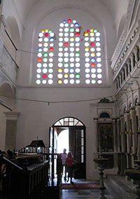 The main entrance of Agios Giorgos Tou Pigadiou church, Kastellorizo, Greece at My Favourite Planet