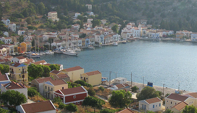 The main harbour of Kastellorizo, Greece at My Favourite Planet