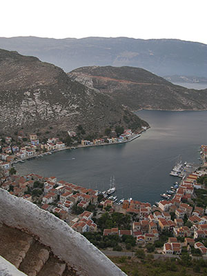 Kastellorizo's main harbour from the top of the cliff at My Favourite Planet