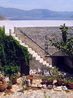 The courtyard of the Konaki fortress and Archaeological Museum, Kastellorizo, Greece at My Favourite Planet