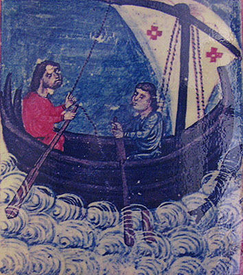 12th century miniature of a Byzantine boat at My Favourite Planet
