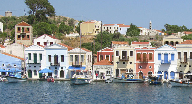 The southeast corner of Kastellorizo's main harbour, Greece at My Favourite Planet