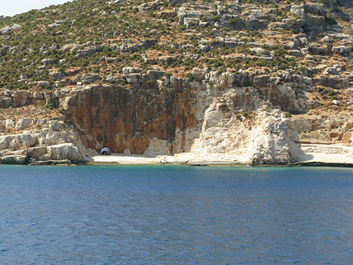 A small cove and beach on Kastellorizo's northern peninsular, Greece at My Favourite Planet