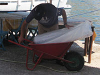Wheelbarrow delivery service, Kastellorizo, Greece at My Favourite Planet