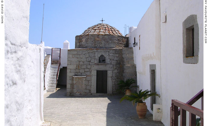The Chapel of the Holy Cross in the inner courtyard of the Monastery of Saint John, Patmos, Greece at My Favourite Planet