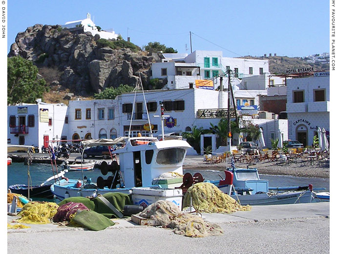 Fishing boats in Skala's harbour, Patmos island, Greece at My Favourite Planet