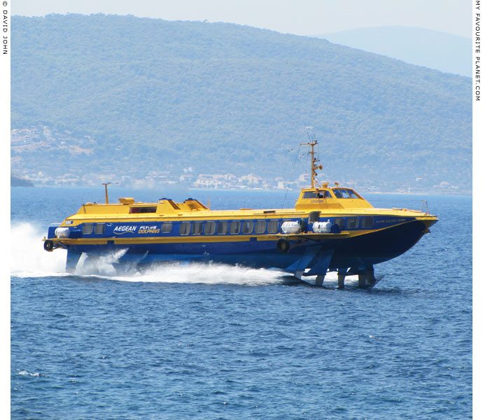 Aegean Flying Dolphin Athina hydrofoil en route to Piraeus from Aegina at My Favourite Planet