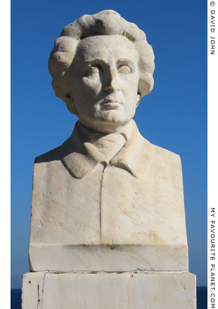 Bust of Dionysios Solomos, author of the Greek national anthem at My Favourite Planet