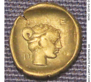 A silver hemidrachm coin of ancient Neapolis, Macedonia, Greece at My Favourite Planet A silver hemidrachm coin of ancient Neapolis, Macedonia, Greece at My Favourite Planet