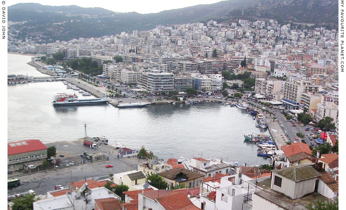 The port and city centre of Kavala, Macedonia, Greece at My Favourite Planet