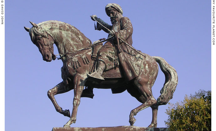 Bronze statue of Egyptian Pasha Mehmet Ali in Kavala, Macedonia, Greece at My Favourite Planet