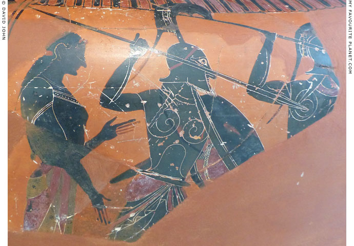 An Attic black figure column krater depicting warriors at My Favourite Planet
