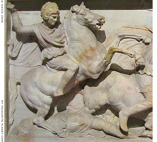 Relief of Alexander the Great at the Battle of Issus from the Alexander Sarcophagus at My Favourite Planet Relief of Alexander the Great at the Battle of Issus from the Alexander Sarcophagus at My Favourite Planet