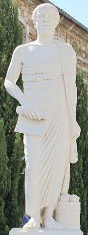 A. Alexiades's statue of Aristotle in full length in Polygyros, Halkidiki, Greece