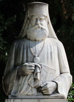 Statue of Kassandreias Eirinaios in Polygyros, Halkidiki, Greece