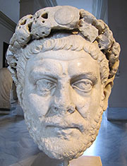 Marble head of Roman Emperor Diocletian. From Nicomedia (Izmit), Turkey.