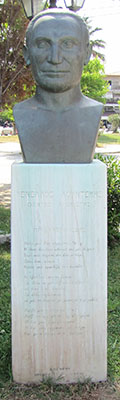 Menelaos Loundemis monument in Olympiada, Halkidiki, Macedonia, Greece