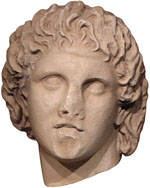 Marble head of Alexander the Great, Pella Archaeological Museum, Macedonia, Greece